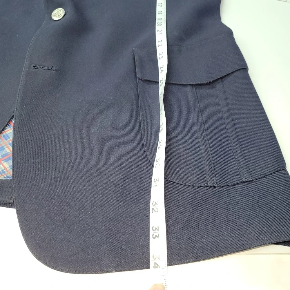 Johnny Carson Men Navy‎ Blue Blazer Sport Coat 44L Vintage Made In USA *Flaw